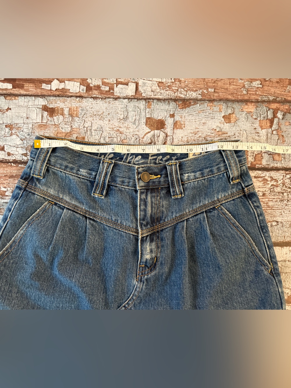 We The Free Denim Mini Skirt in Blue 25 waist - Picture 5 of 6